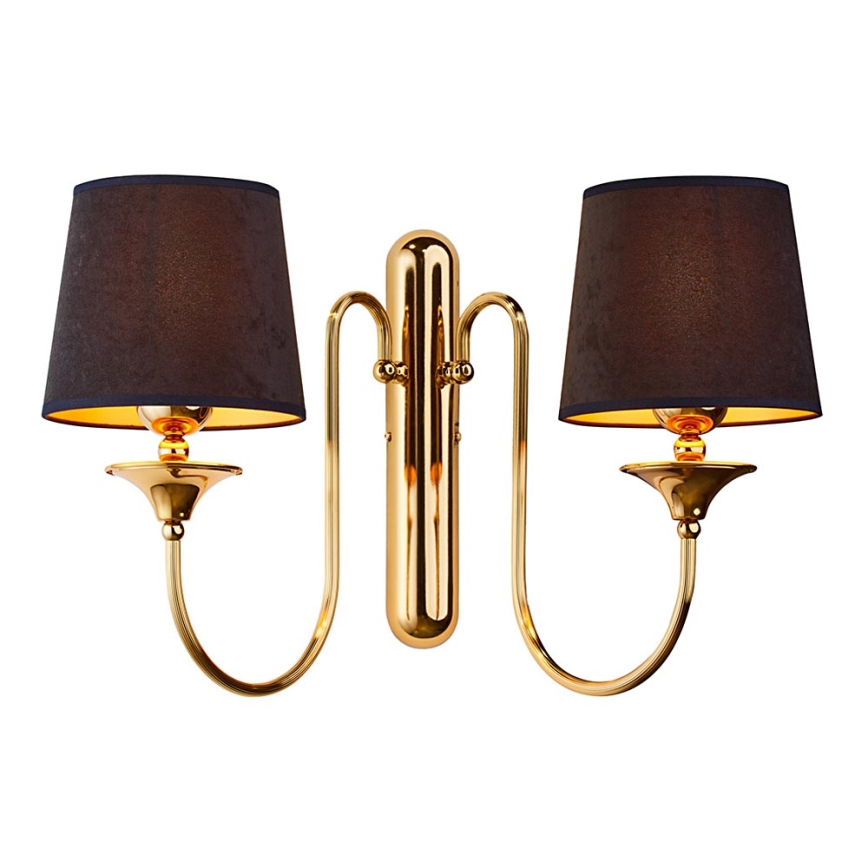 Jupiter 1953 - Iluminação de parede BATUMI 2xE27/40W/230V preto/latão