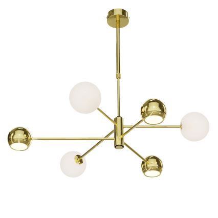 Jupiter 1962 - Candelabro suspenso MOKA 3xGU10/10W/230V + 3xG9/10W/230V dourada/branco
