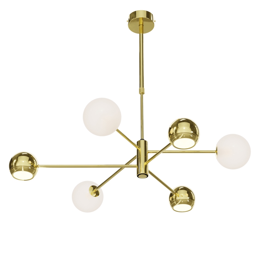 Jupiter 1962 - Candelabro suspenso MOKA 3xGU10/10W/230V + 3xG9/10W/230V dourada/branco