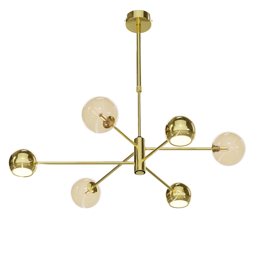 Jupiter 1963 - Candelabro suspenso MOKA 3xGU10/10W/230V + 3xG9/10W/230V dourada/bege