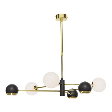 Jupiter 1965 - Lustre de haste MOKA 3xGU10/10W/230V + 3xG9/10W/230V dourado/preto/branco
