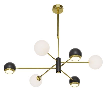 Jupiter 1965 - Lustre de haste MOKA 3xGU10/10W/230V + 3xG9/10W/230V dourado/preto/branco
