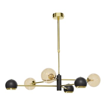 Jupiter 1966 - Candelabro suspenso MOKA 3xGU10/10W/230V + 3xG9/10W/230V dourada/preto/bege