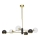 Jupiter 1967 - Lustre de haste MOKA 3xGU10/10W/230V + 3xG9/10W/230V dourado/preto/transparente