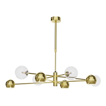 Jupiter 1970 - Candelabro suspenso MOKA 4xGU10/10W/230V + 4xG9/10W/230V dourada/transparente