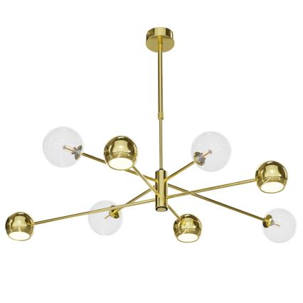 Jupiter 1970 - Candelabro suspenso MOKA 4xGU10/10W/230V + 4xG9/10W/230V dourada/transparente