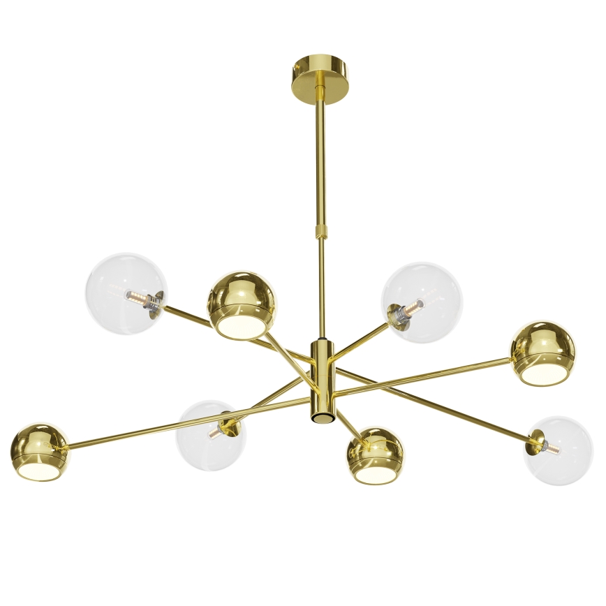 Jupiter 1970 - Candelabro suspenso MOKA 4xGU10/10W/230V + 4xG9/10W/230V dourada/transparente