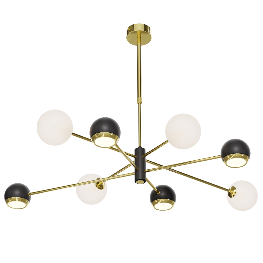 Jupiter 1971 - Candelabro suspenso MOKA 4xGU10/10W/230V + 4xG9/10W/230V dourada/preto/branco
