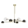 Jupiter 1973 - Lustre com haste MOKA 4xGU10/10W/230V + 4xG9/10W/230V dourado/preto/transparente