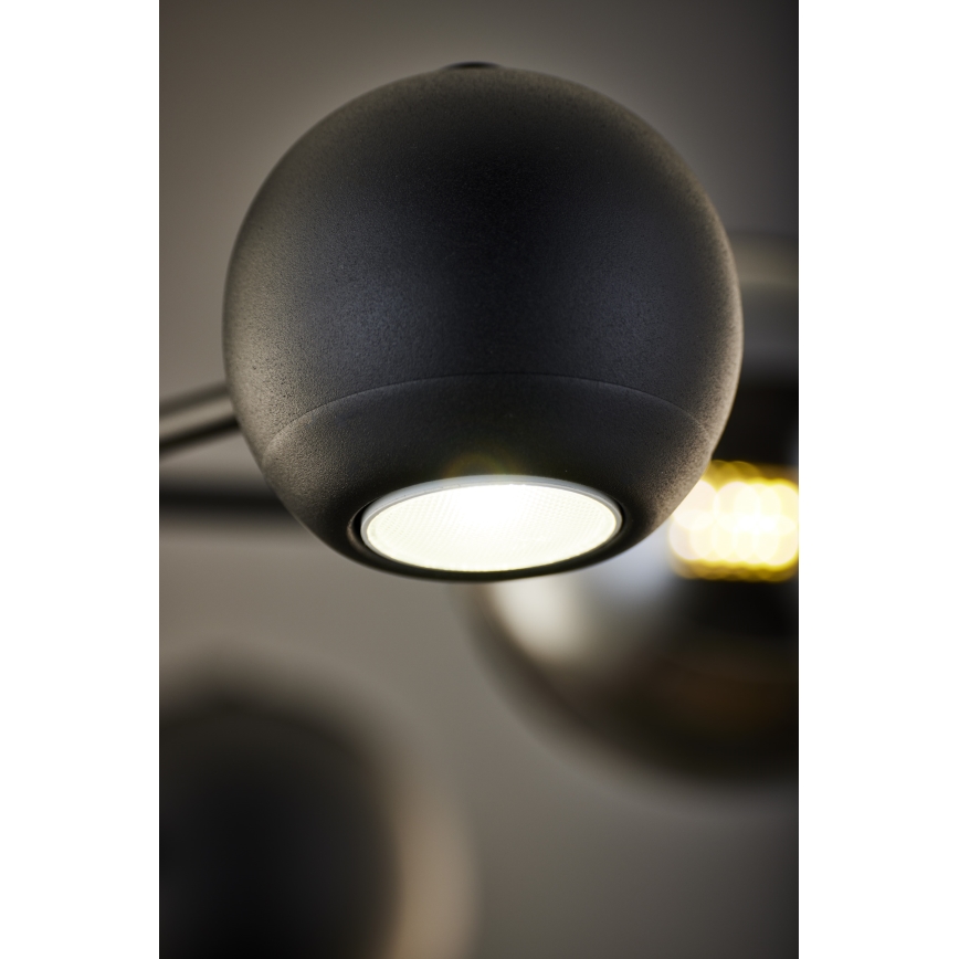 Jupiter 1974 - Candeeiro suspenso MOKA 3xGU10/10W/230V + 3xG9/10W/230V preto/cromado brilhante