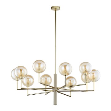 Jupiter 1977 - Candelabro suspenso FEME 10xG9/10W/230V dourada/bege