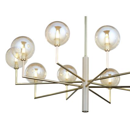 Jupiter 1977 - Candelabro suspenso FEME 10xG9/10W/230V dourada/bege