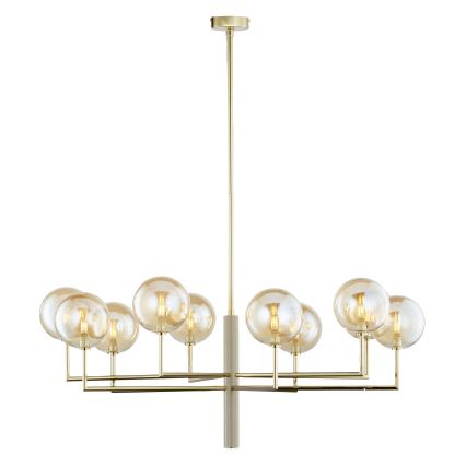 Jupiter 1977 - Candelabro suspenso FEME 10xG9/10W/230V dourada/bege