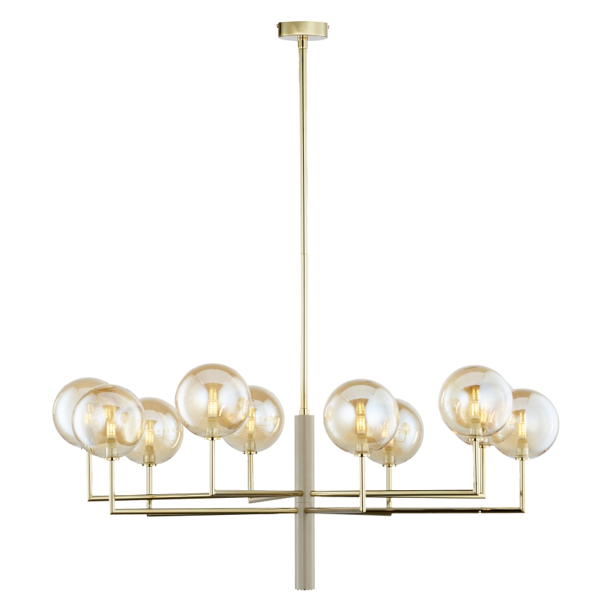 Jupiter 1977 - Candelabro suspenso FEME 10xG9/10W/230V dourada/bege