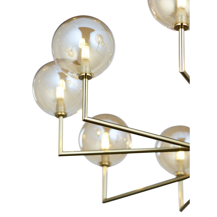 Jupiter 1977 - Candelabro suspenso FEME 10xG9/10W/230V dourada/bege