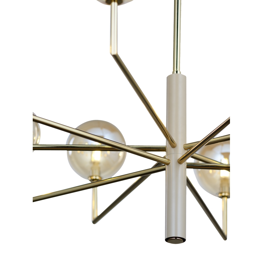 Jupiter 1977 - Candelabro suspenso FEME 10xG9/10W/230V dourada/bege