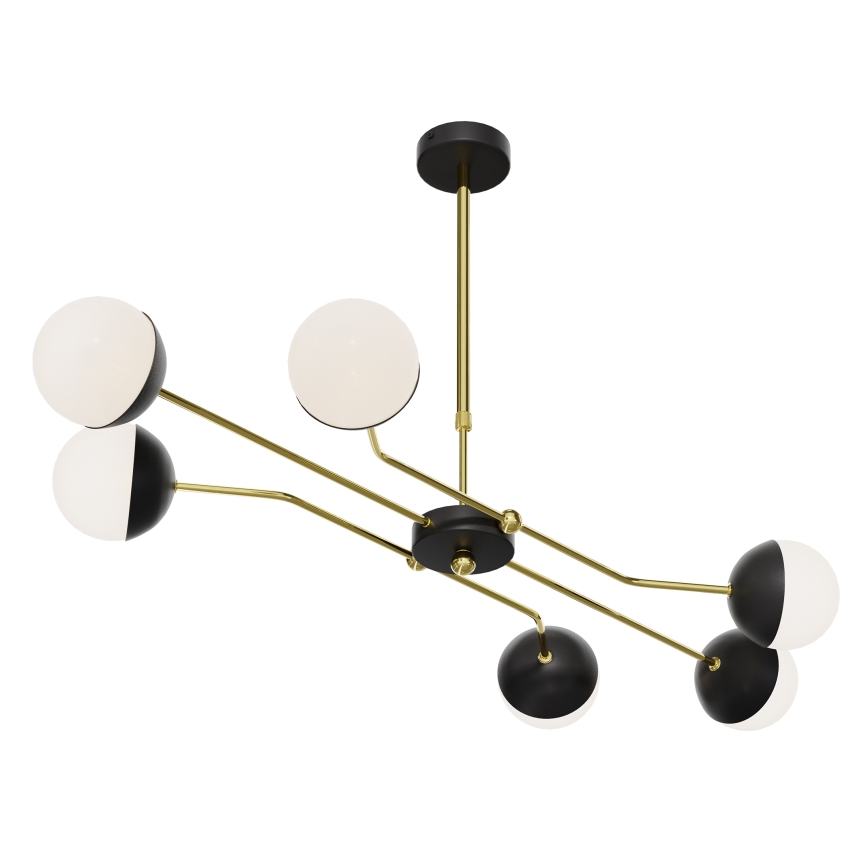 Jupiter 1981 - Candeeiro suspenso TRENTO 6xG9/10W/230V preto/dourado