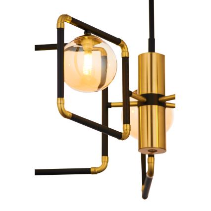 Jupiter 1984 - Candelabro suspenso IBRA 5xG9/10W/230V preto/dourada/bege