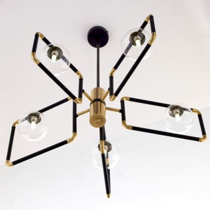 Jupiter 1985 - Candelabro suspenso IBRA 5xG9/10W/230V preto/dourada