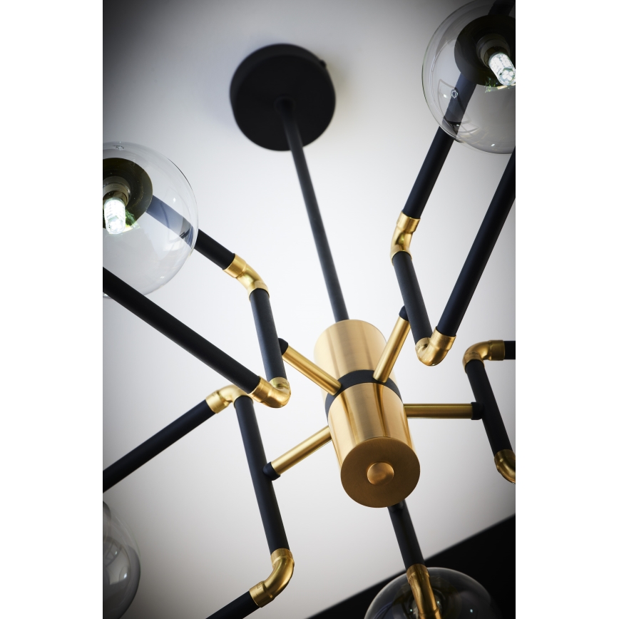 Jupiter 1985 - Candelabro suspenso IBRA 5xG9/10W/230V preto/dourada