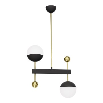 Jupiter 1986 - Candelabro suspenso DEGO 2xG9/10W/230V preto/dourada
