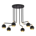 Jupiter 1987 - Candelabro suspenso VILAR 6xGU10/10W/230V preto/dourada