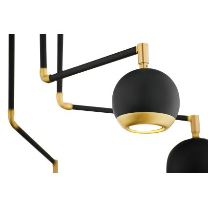 Jupiter 1987 - Candelabro suspenso VILAR 6xGU10/10W/230V preto/dourada