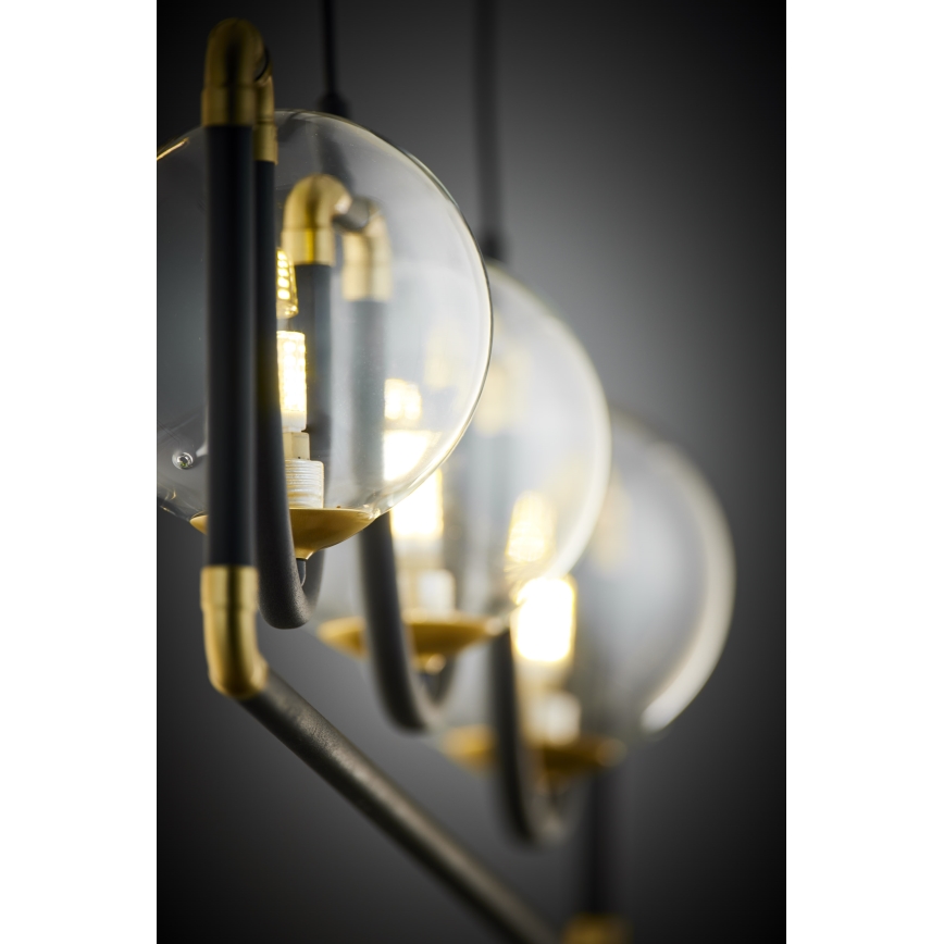 Jupiter 1990 - Candeeiro suspenso HANZA 3xG9/10W/230V preto/dourado