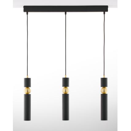 Jupiter 2004 - Candeeiro suspenso ALAS 3xGU10/10W/230V preto/dourado