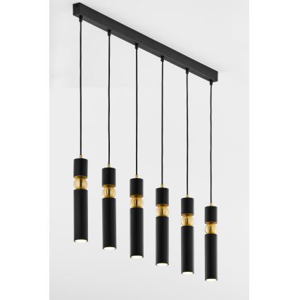 Jupiter 2005 - Candeeiro suspenso ALAS 6xGU10/10W/230V preto/dourado