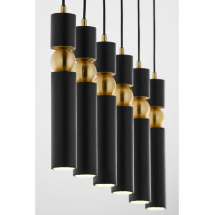 Jupiter 2005 - Candeeiro suspenso ALAS 6xGU10/10W/230V preto/dourado