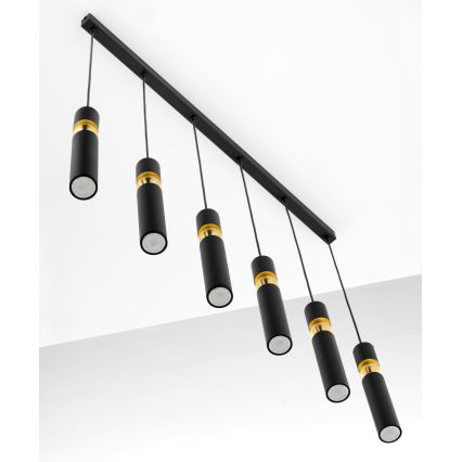 Jupiter 2005 - Candeeiro suspenso ALAS 6xGU10/10W/230V preto/dourado