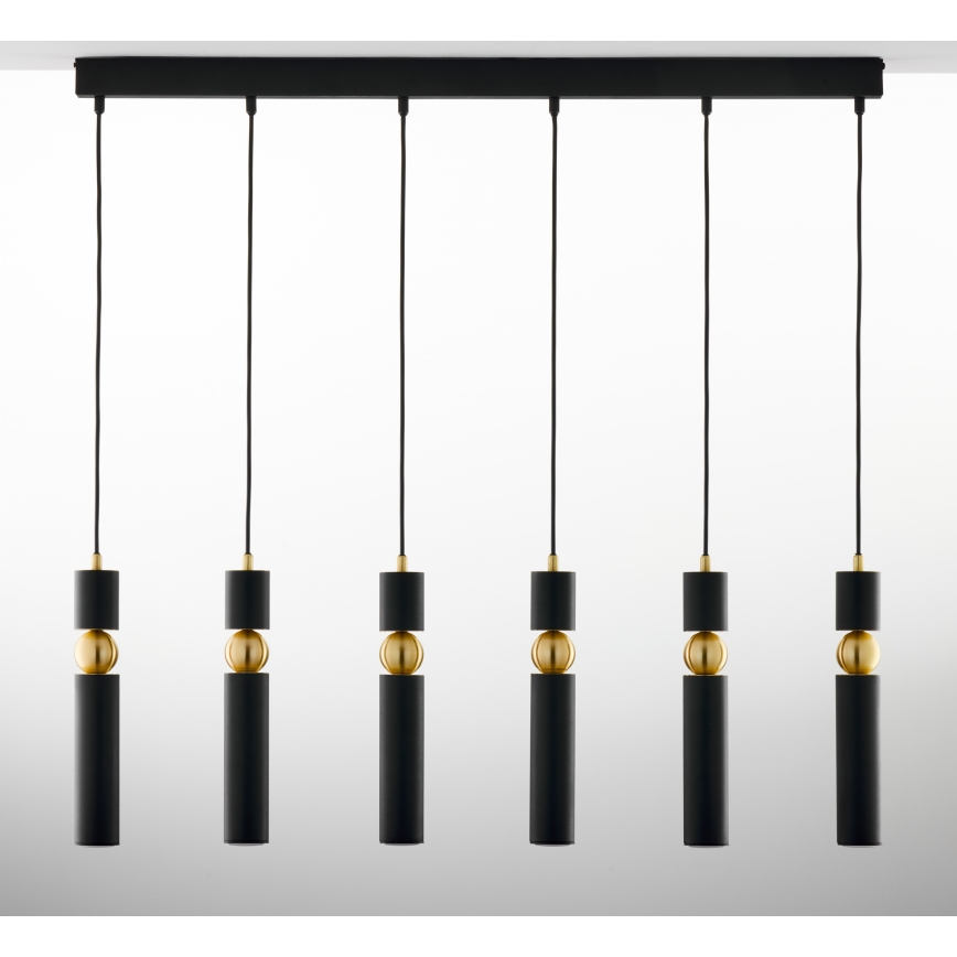 Jupiter 2005 - Candeeiro suspenso ALAS 6xGU10/10W/230V preto/dourado