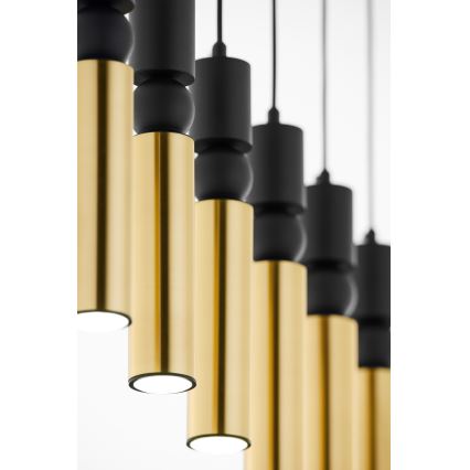 Jupiter 2008 - Candeeiro suspenso ALAS 6xGU10/10W/230V dourado/preto