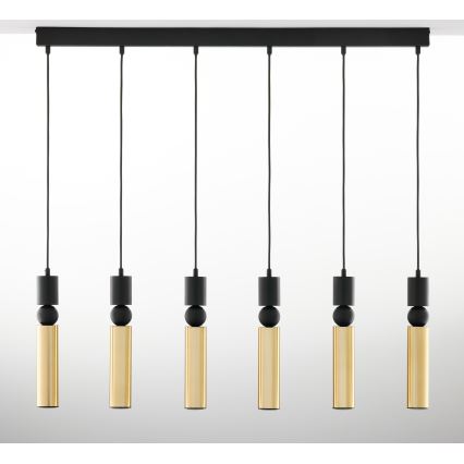 Jupiter 2008 - Candeeiro suspenso ALAS 6xGU10/10W/230V dourado/preto