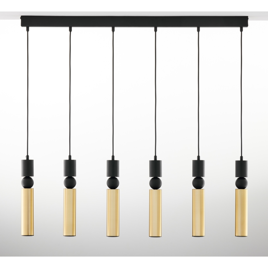 Jupiter 2008 - Candeeiro suspenso ALAS 6xGU10/10W/230V dourado/preto