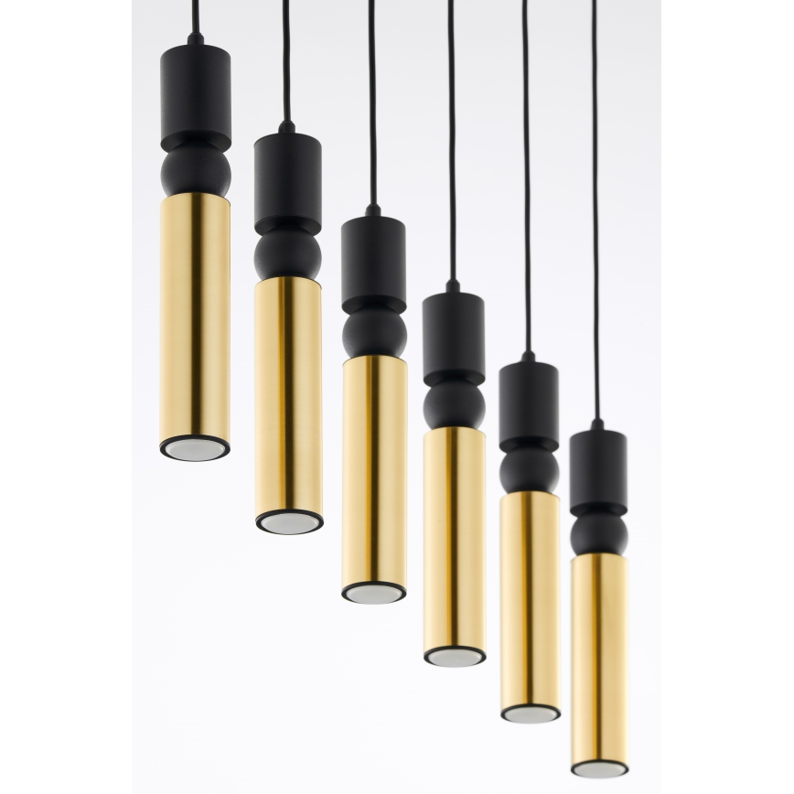 Jupiter 2008 - Candeeiro suspenso ALAS 6xGU10/10W/230V dourado/preto