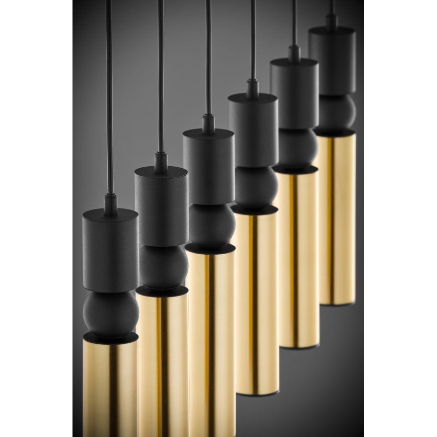 Jupiter 2008 - Candeeiro suspenso ALAS 6xGU10/10W/230V dourado/preto