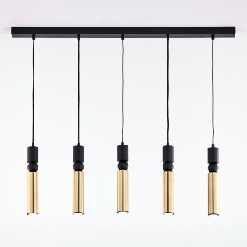 Jupiter 2012 - Candeeiro suspenso ALAS 5xGU10/10W/230V preto/dourado