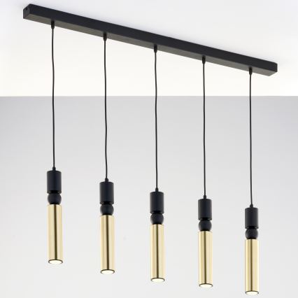 Jupiter 2012 - Candeeiro suspenso ALAS 5xGU10/10W/230V preto/dourado