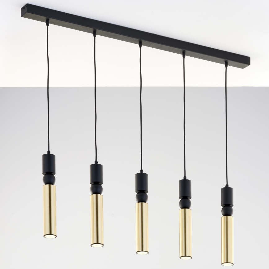 Jupiter 2012 - Candeeiro suspenso ALAS 5xGU10/10W/230V preto/dourado