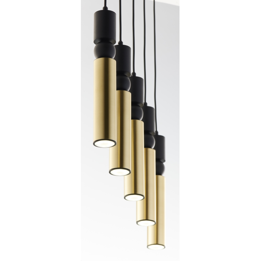 Jupiter 2012 - Candeeiro suspenso ALAS 5xGU10/10W/230V preto/dourado