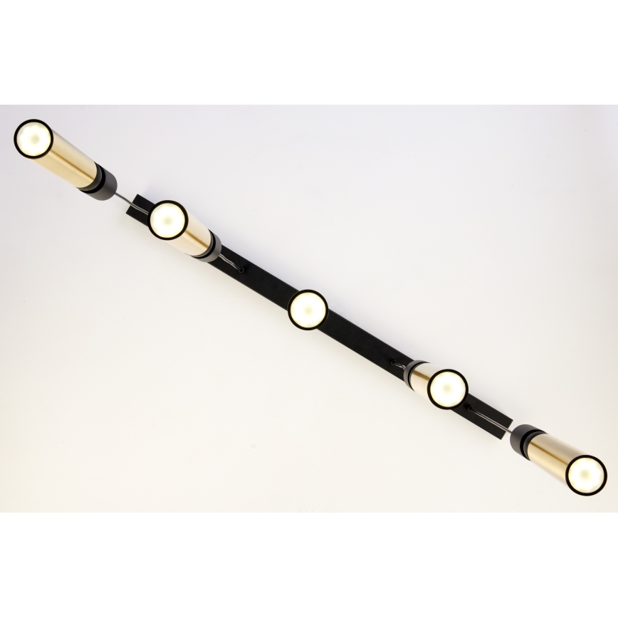 Jupiter 2012 - Candeeiro suspenso ALAS 5xGU10/10W/230V preto/dourado