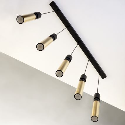 Jupiter 2012 - Candeeiro suspenso ALAS 5xGU10/10W/230V preto/dourado