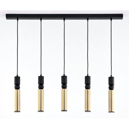 Jupiter 2012 - Candeeiro suspenso ALAS 5xGU10/10W/230V preto/dourado