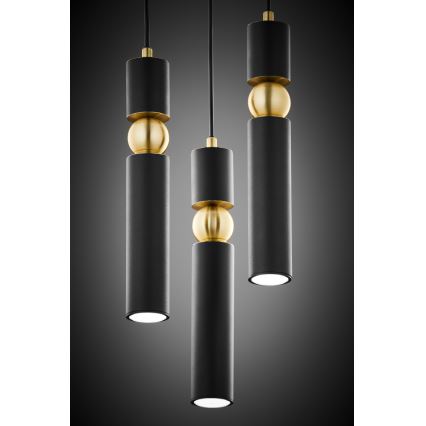 Jupiter 2013 - Candeeiro suspenso ALAS 3xGU10/10W/230V preto/dourado