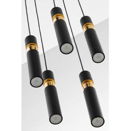 Jupiter 2014 - Candeeiro suspenso ALAS 5xGU10/10W/230V preto/dourado