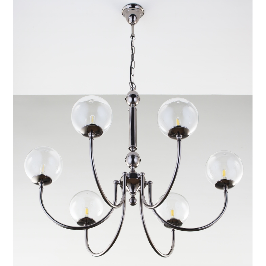 Jupiter 2022 - Candeeiro suspenso BRILLANTE 6xG9/10W/230V cromado brilhante