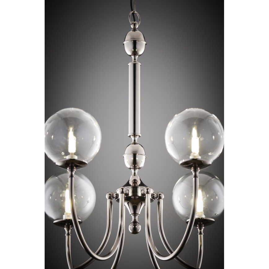 Jupiter 2022 - Candeeiro suspenso BRILLANTE 6xG9/10W/230V cromado brilhante