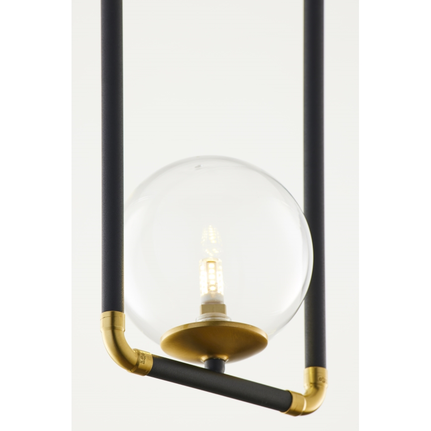 Jupiter 2023 - Candeeiro suspenso ZAFRA 1xG9/10W/230V preto/dourado/transparente